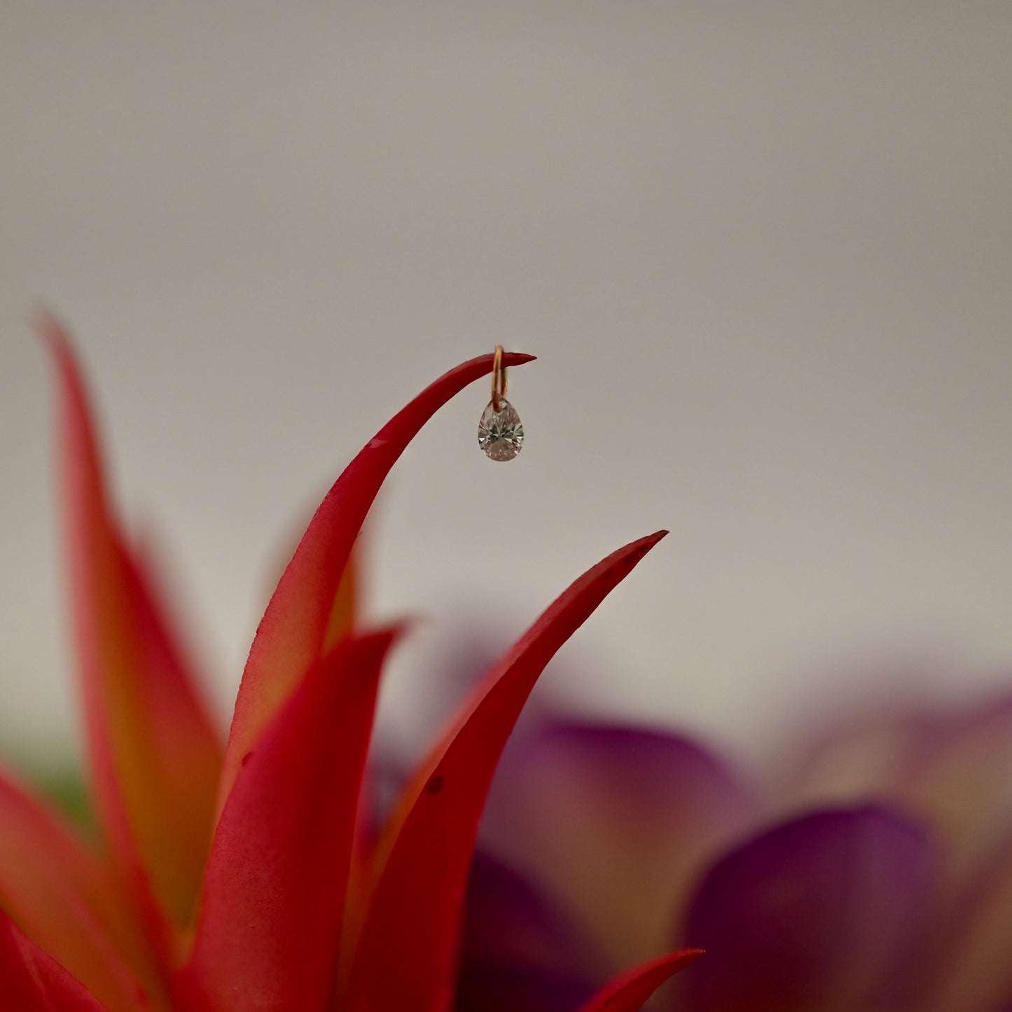 Drilled Pear Diamond Charm