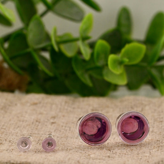 12g - 4g Single Flare Colorfront Glass Plugs