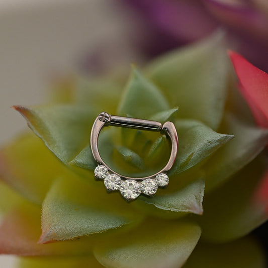 Titanium 5 Gem Odyssey Hinge Ring