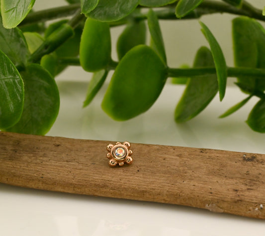 Round Bezel Surrounded by 8 Beads