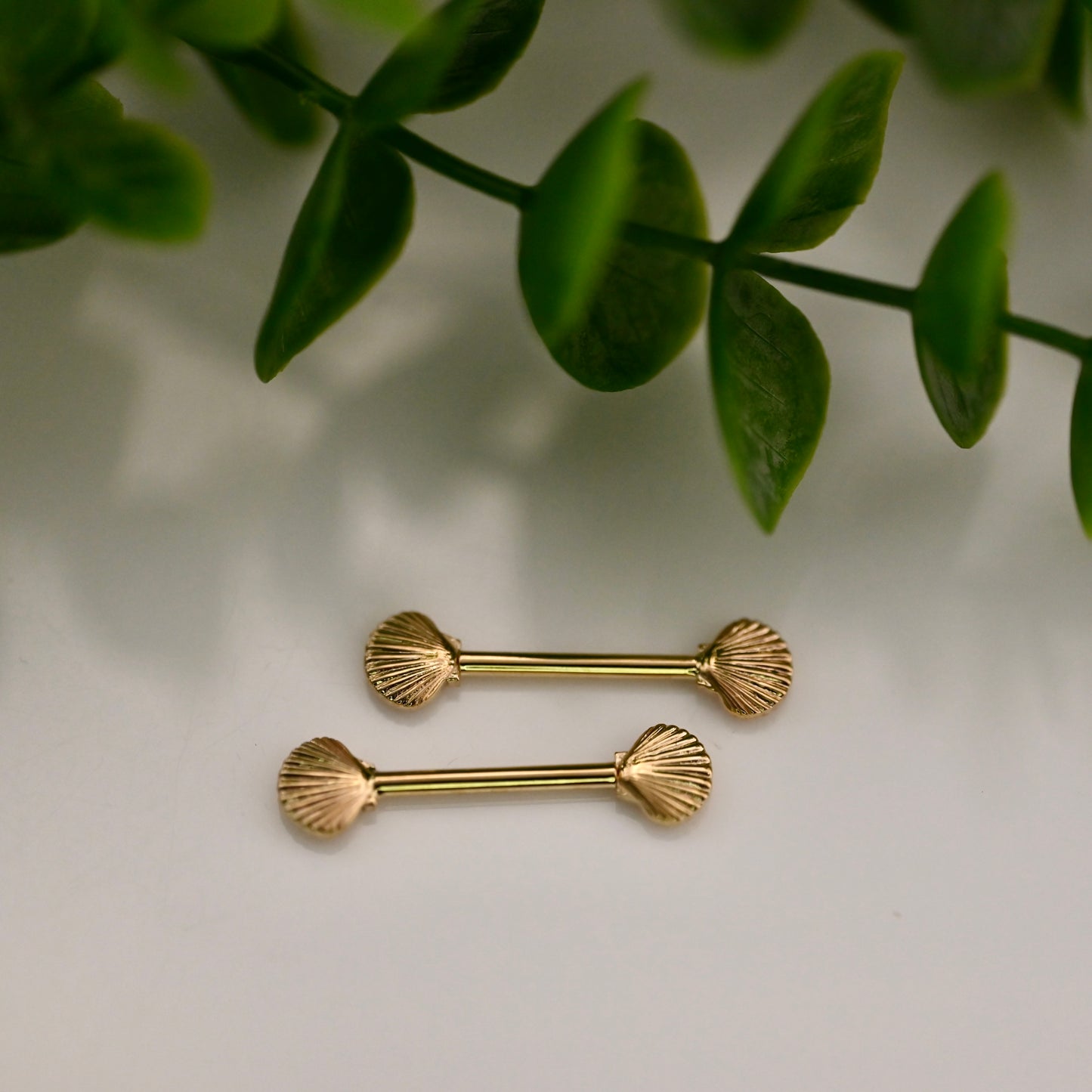 Scallop Shell Nipple Barbell Pair