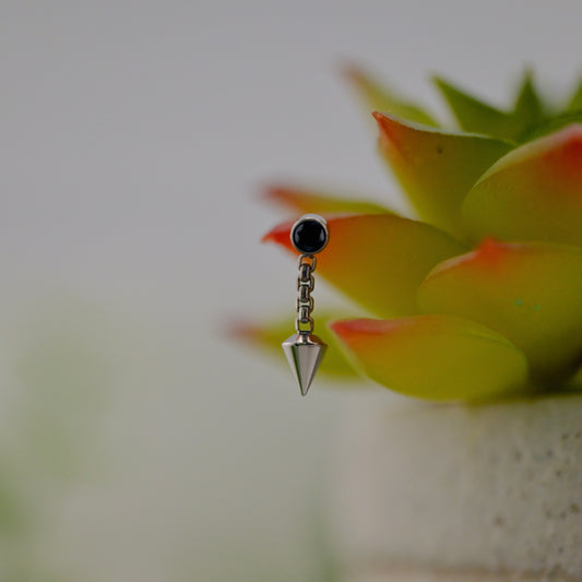 Titanium Spear Dangle with Bezel Gem