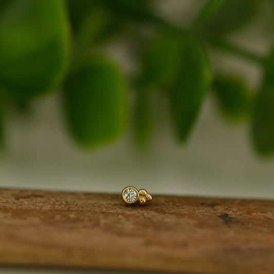 2mm Round Bezel with Tri Bead Accent