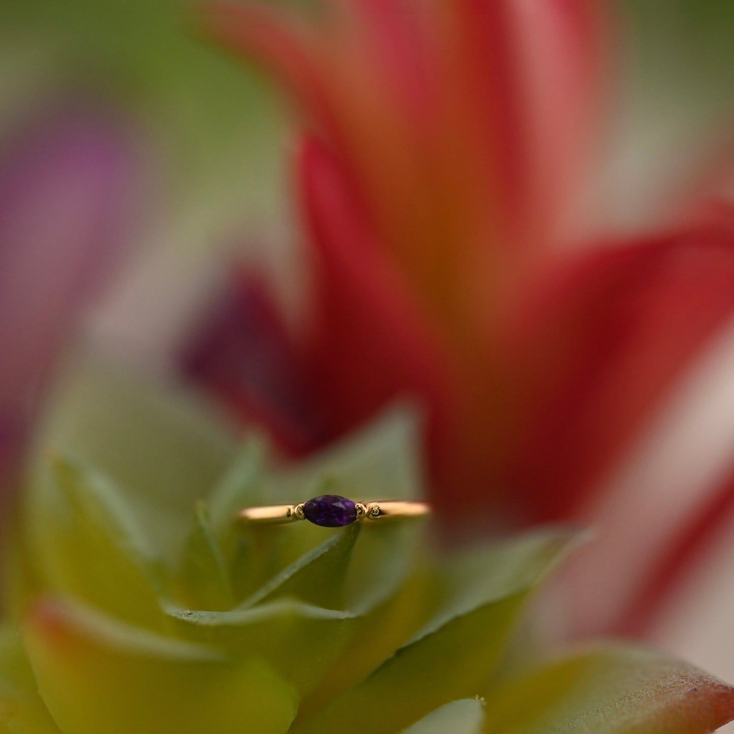 Marquise V Prong Fixed Ring