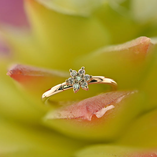 Flower 2 Fixed Seam Ring - Navel Orientation