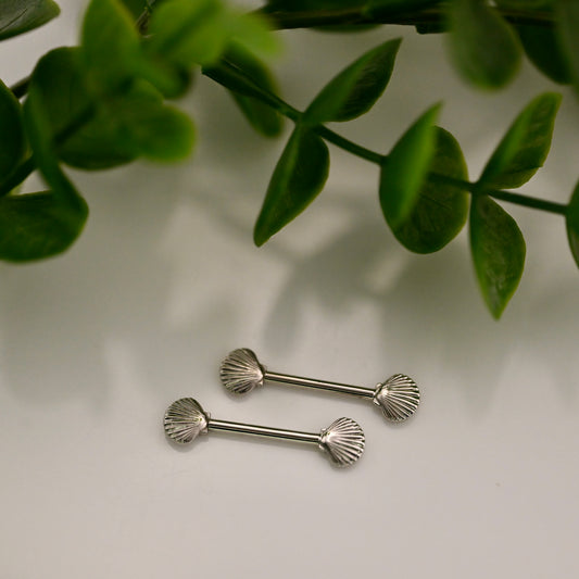 Scallop Shell Nipple Barbell Pair