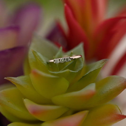 3 Gem Blaze Fixed Ring - Navel Orientation - 1.5mm Gemstones