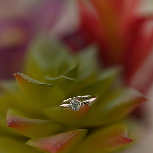 Fixed Ring with 2.5mm Round Open Back Bezel - Navel Orientation