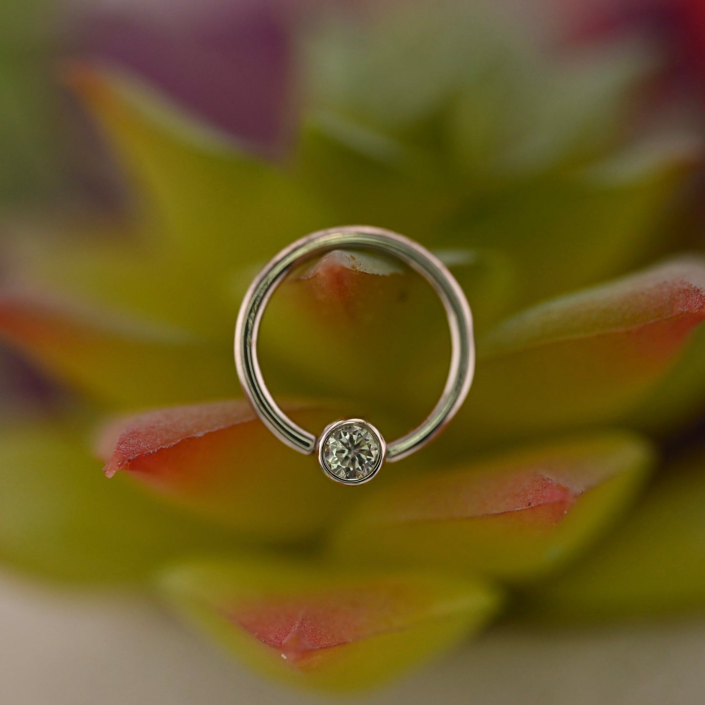 Fixed Ring with 3mm Round Open Back Bezel - Nipple Orientation