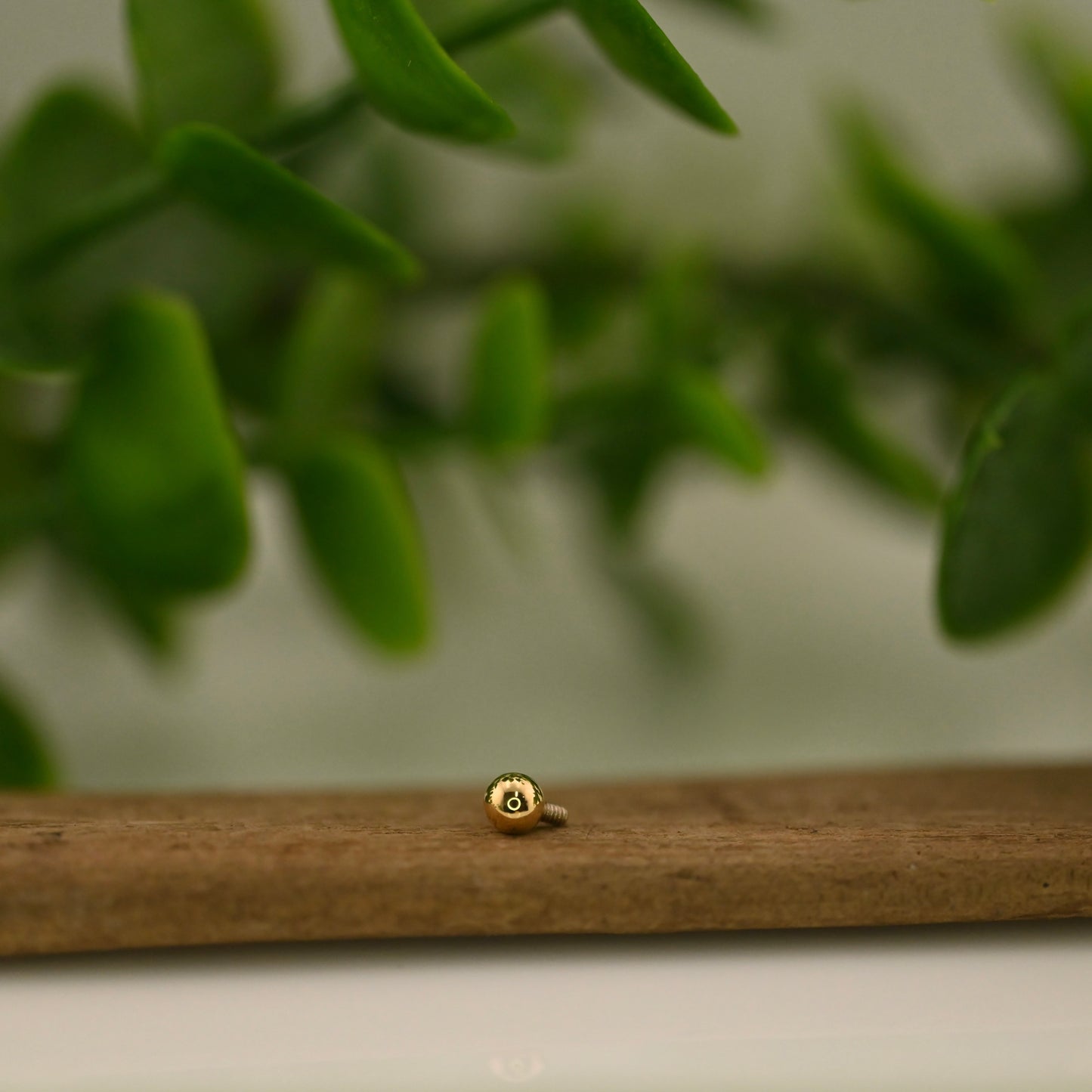 14K Gold Bead - 14g Threaded