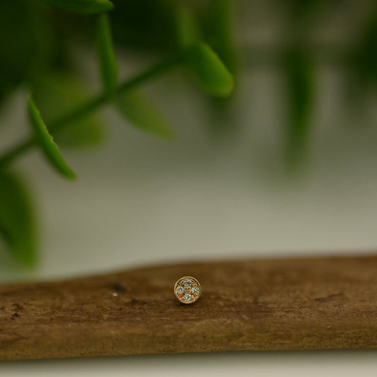 3mm Micro Pave Disc with 4 Gems