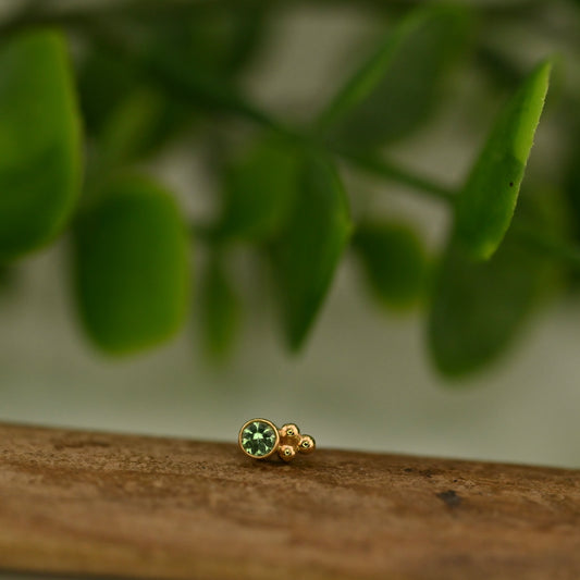 2.5mm Round Bezel with Tri Bead Accent
