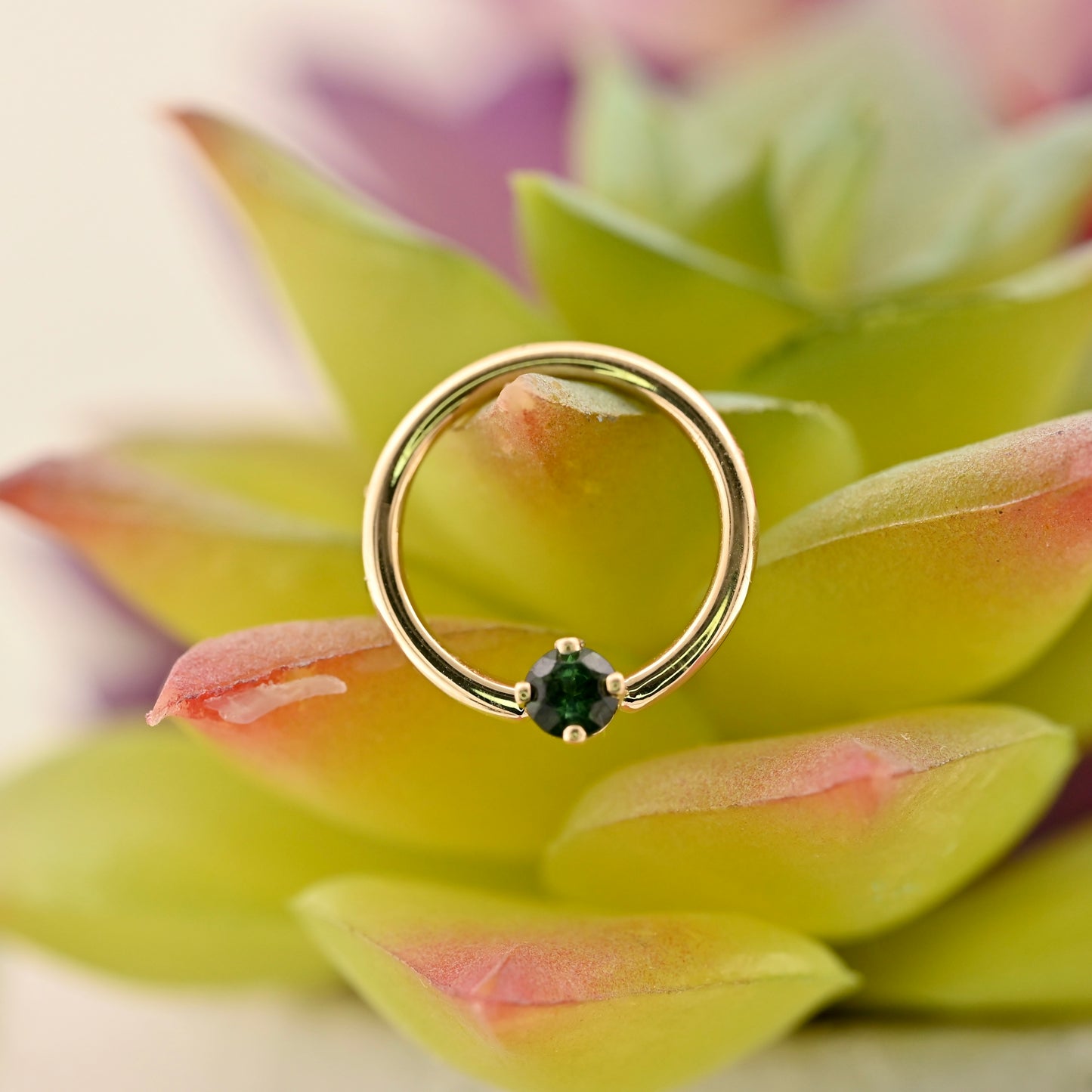 Fixed Ring with 3mm Round Prong - Nipple Orientation