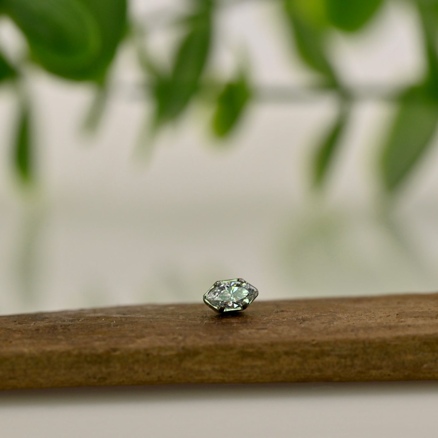 Titanium Marquise Prong Set Gem - Threadless