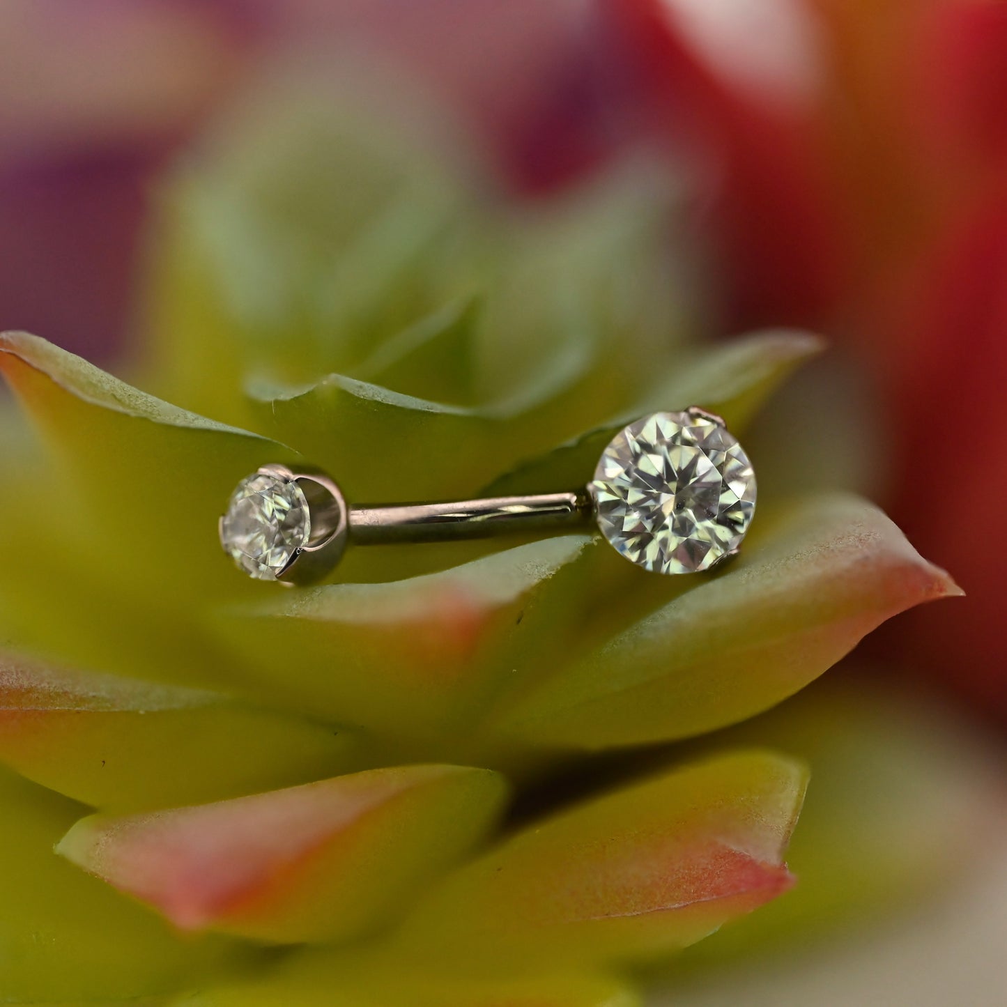 Titanium Prong Set Navel Curve