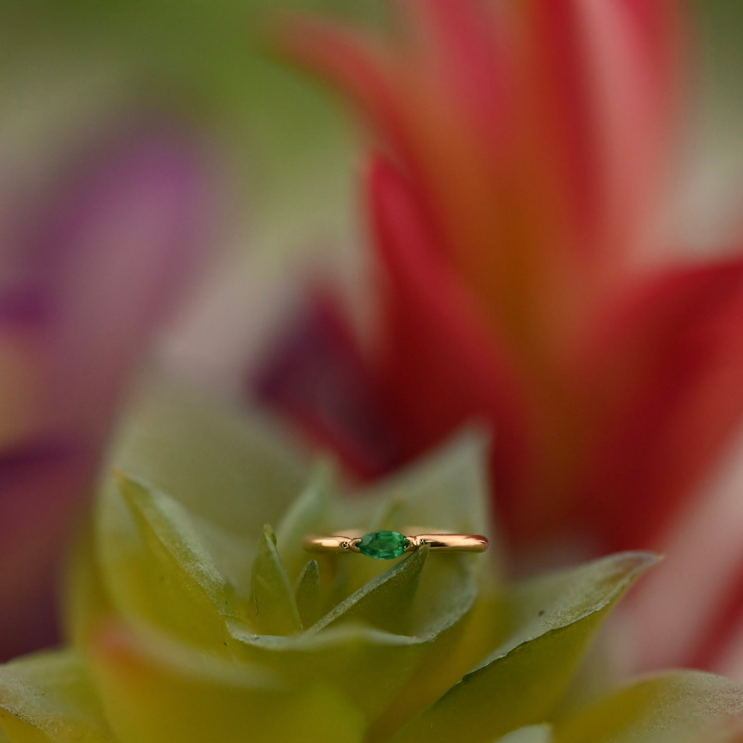 Marquise V Prong Fixed Ring