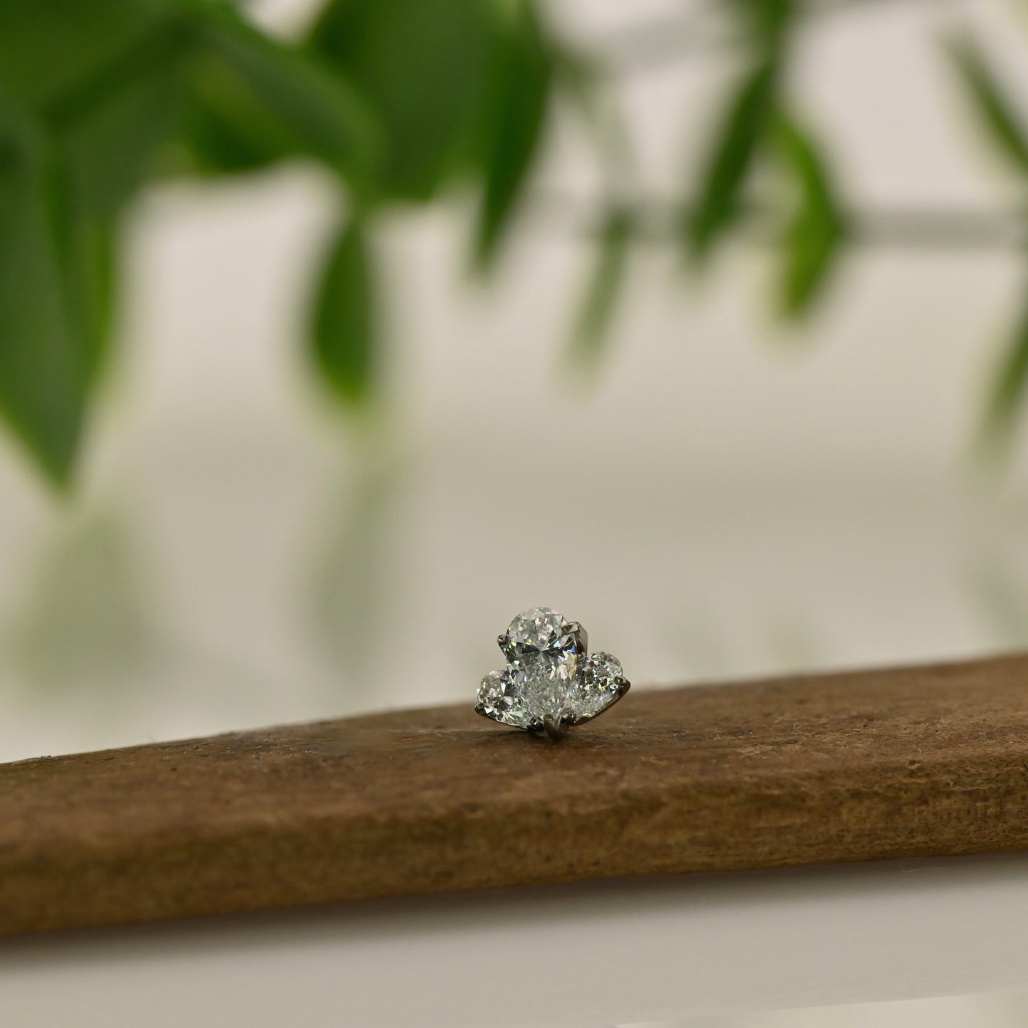 Titanium Pear Cut Gem Cluster