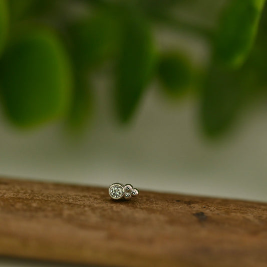 1.5mm Round Bezel with Tri Bead Accent