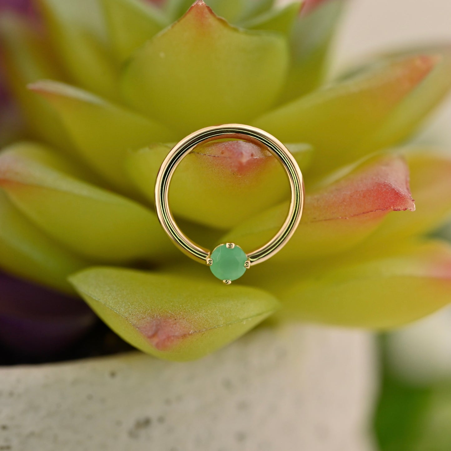 Fixed Ring with 3mm Round Prong - Nipple Orientation