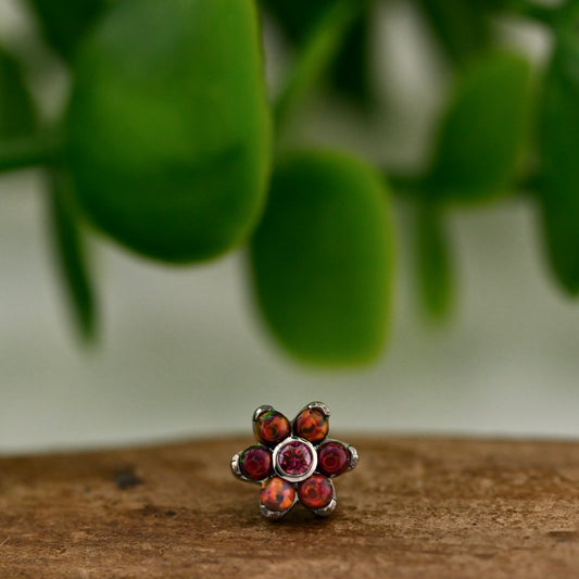 Titanium Threadless Flower - Large