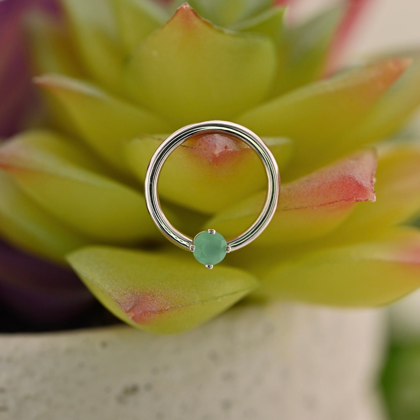 Fixed Ring with 3mm Round Prong - Nipple Orientation