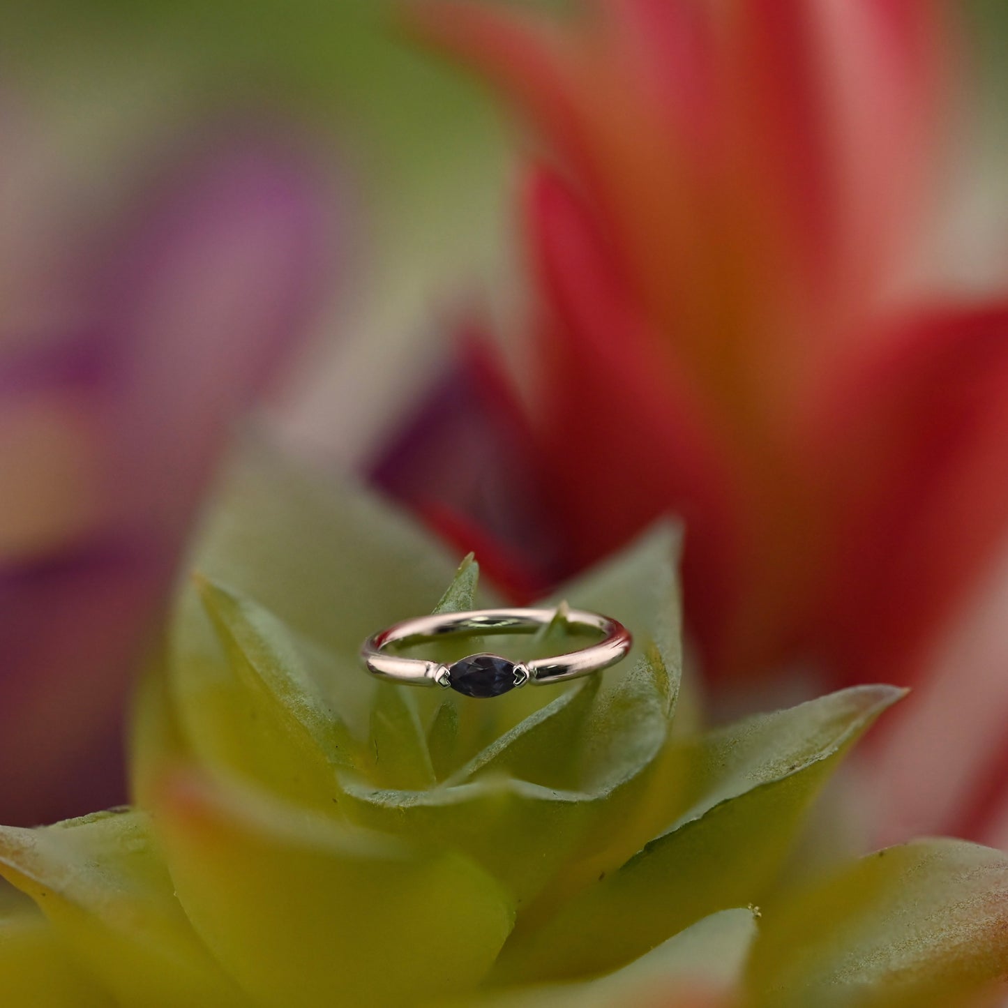 Marquise V Prong Fixed Ring