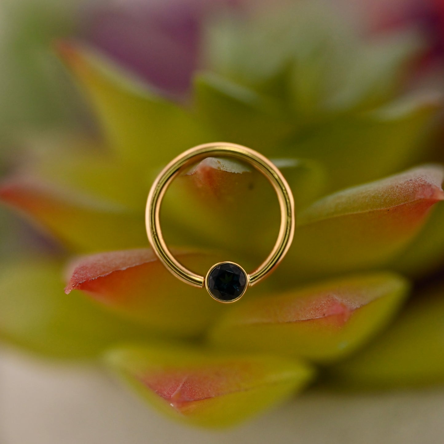 Fixed Ring with 3mm Round Open Back Bezel - Nipple Orientation
