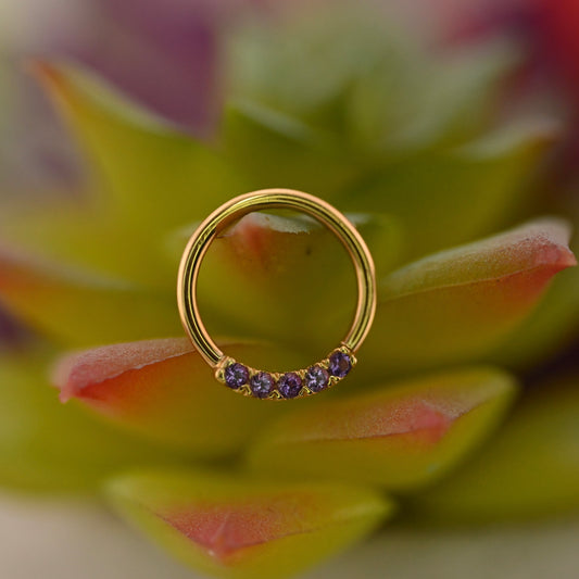 5 Gem Blaze with 1.5mm Gemstones - Nipple Orientation