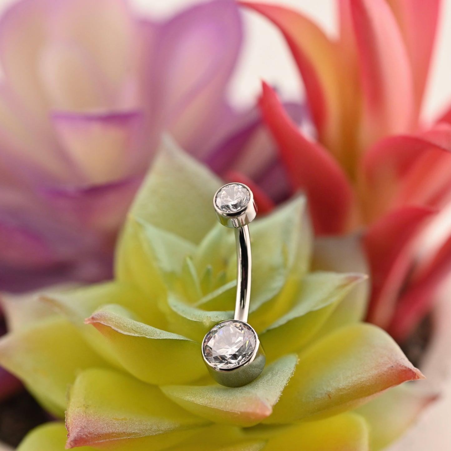 Titanium Double Bezel Navel Curve