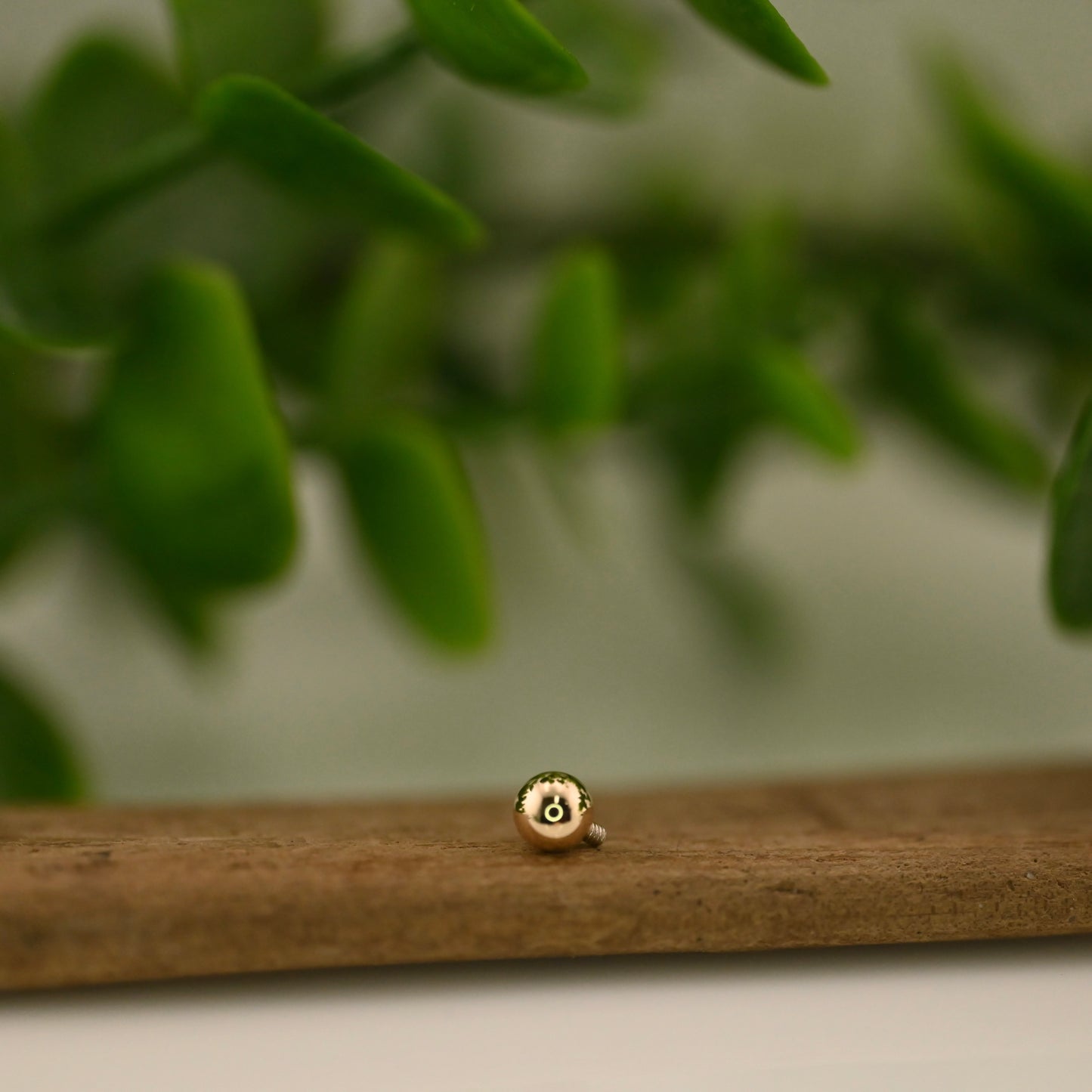 14K Gold Bead - 14g Threaded