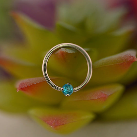 Fixed Ring with 3mm Round Prong - Nipple Orientation