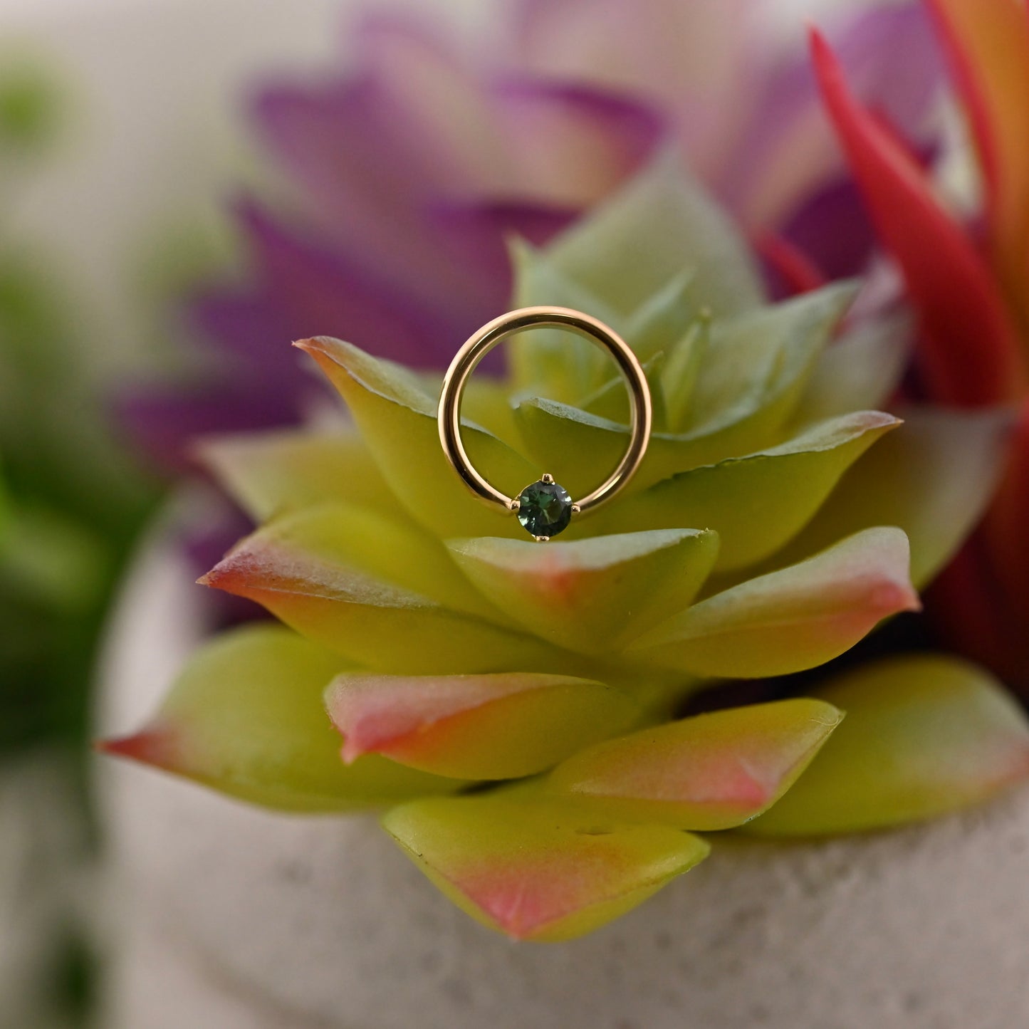 Fixed Ring with 3mm Round Prong - Nipple Orientation