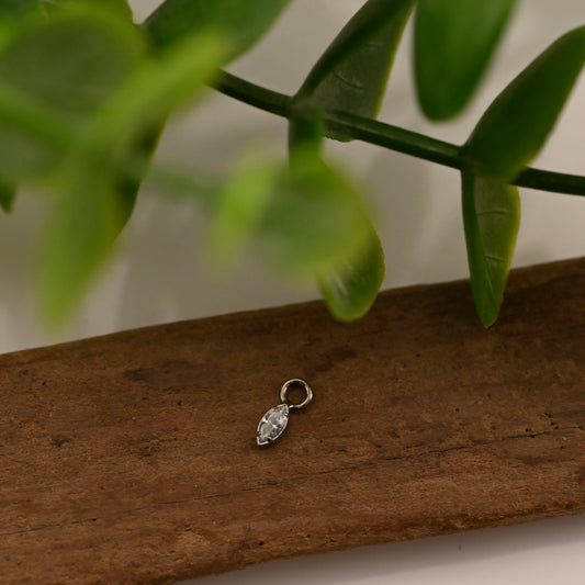 Titanium Marquise Bezel Charm