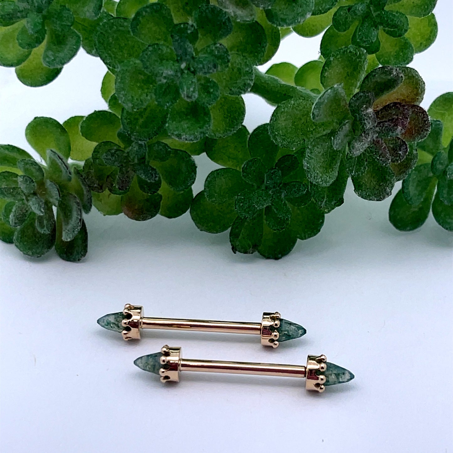 Crown Bullet Nipple Barbells Pair