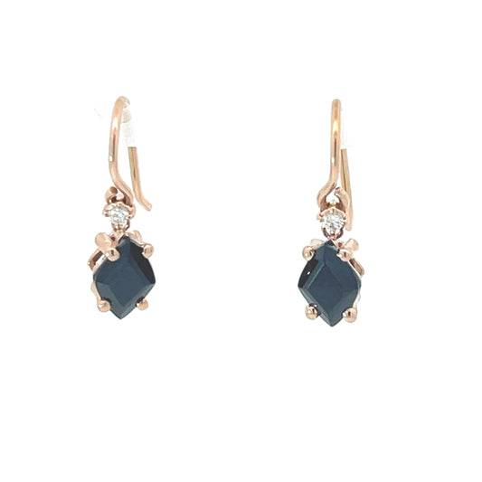 Black Spinel Drop Earrings - Pair