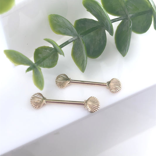 Scallop Shell Nipple Barbell Pair