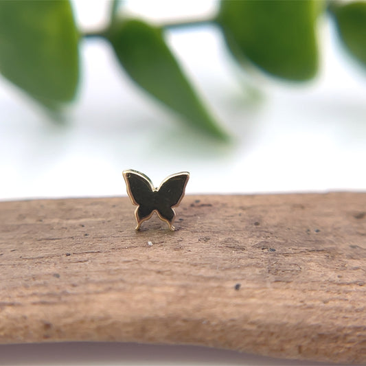 18K Gold Flat Butterfly End