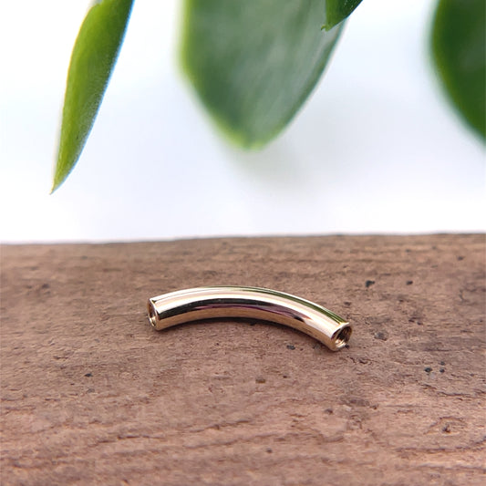 14K Gold 14g Threaded Curved Barbell Shaft