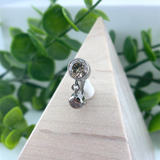 Titanium Navel Curve with Dangle
