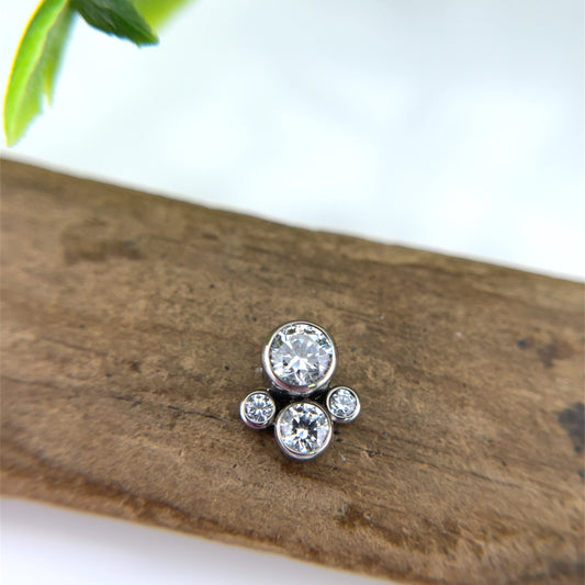 Titanium 4 Gem Captive Cluster