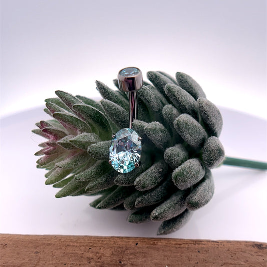 Titanium Oval Navel Curve