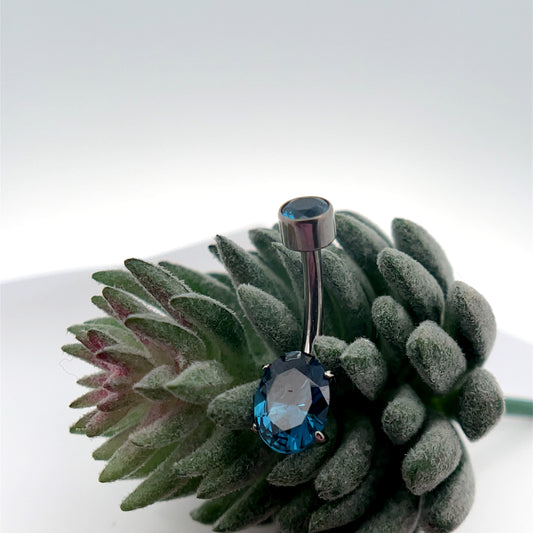 Titanium Oval Navel Curve