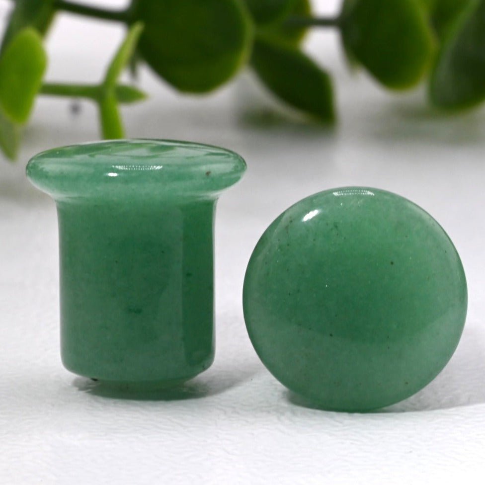 Amazonite Single Flare Plugs - Pair - Agave in Bloom