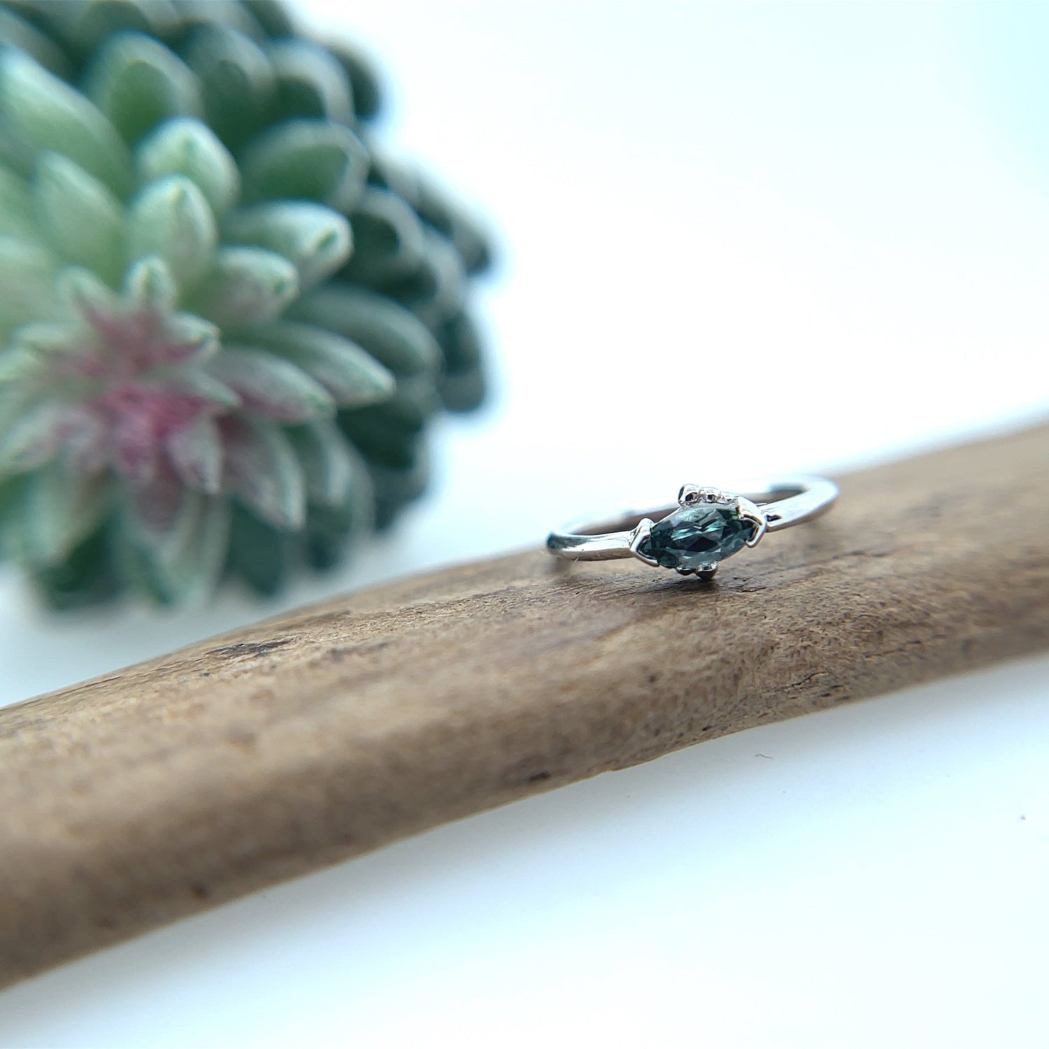 Beaded Marquise Fixed Ring - Agave in Bloom