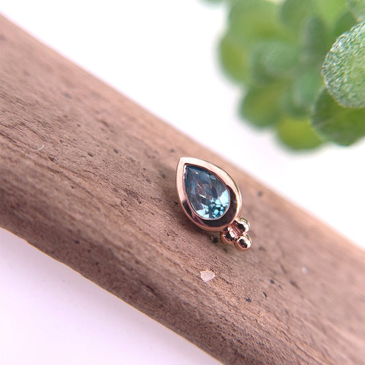 Beaded Pear Bezel - Threaded - Agave in Bloom