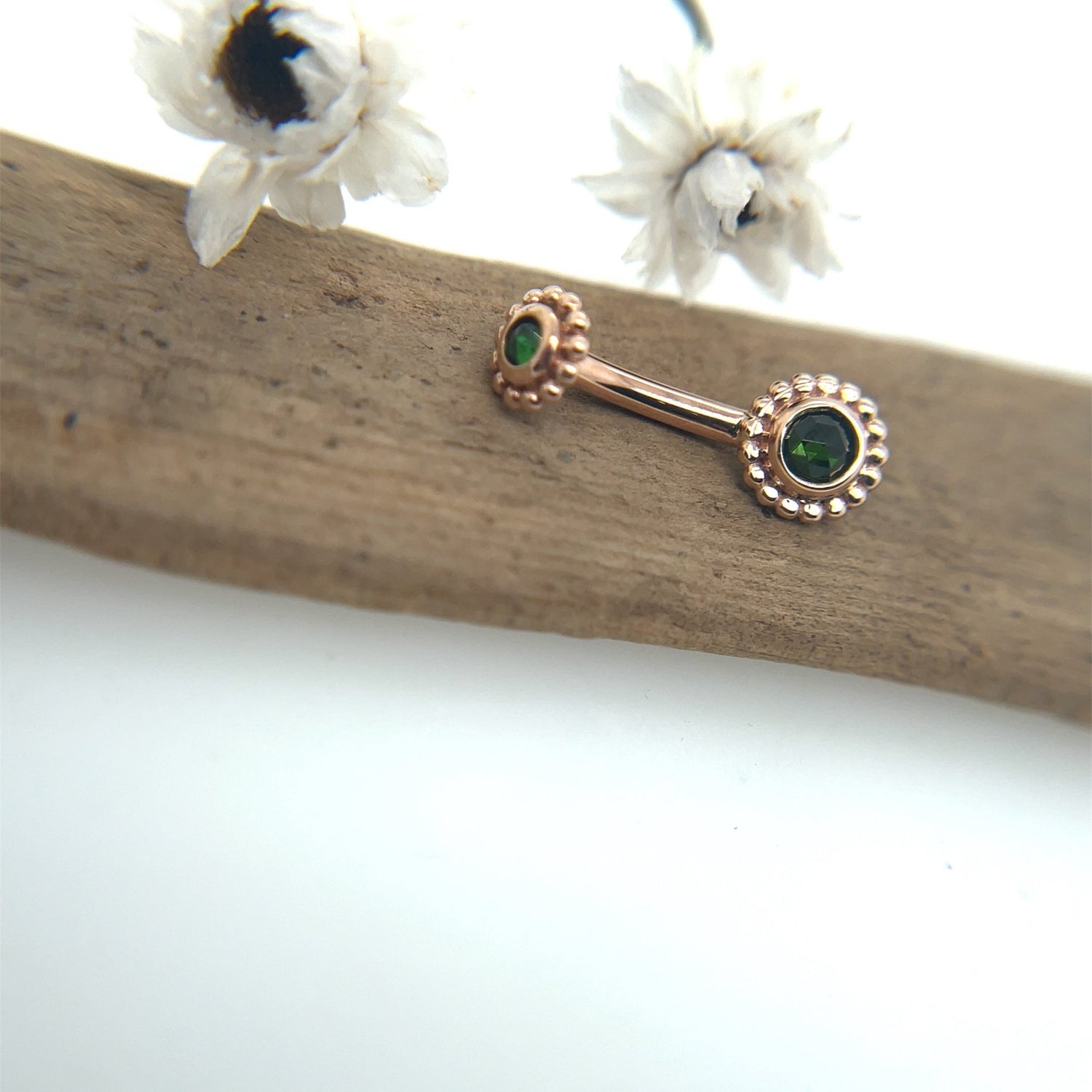 Beaded Raine Navel Curve - Agave in Bloom