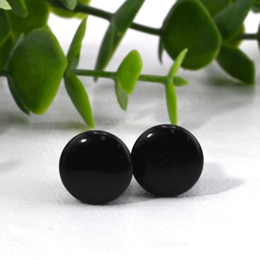 Black Obsidian Single Flare Plugs - Pair - Agave in Bloom