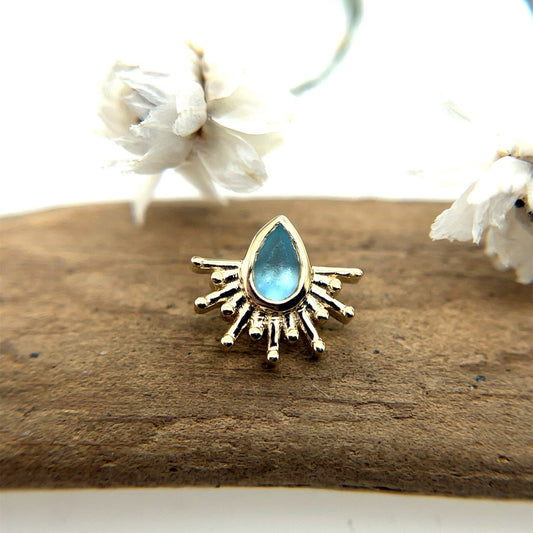 Borderline with Pear Bezel - Threaded - Agave in Bloom