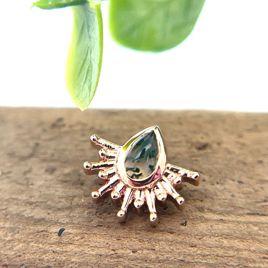 Borderline with Pear Bezel - Threaded - Agave in Bloom