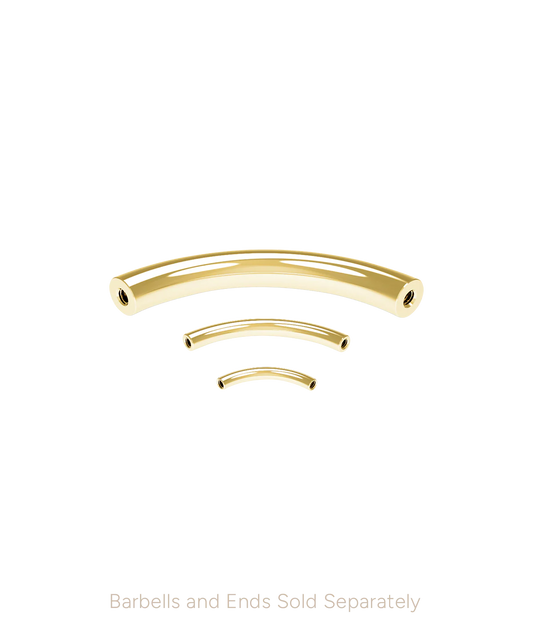 14K Gold Threaded Curved Barbell